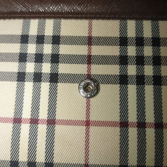 Burberry Nova Wallets Vintage Checkered Brown Coin Pouch Tri Fold Card Slots - Picture 3 of 16